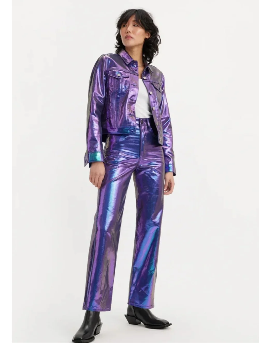 LEVI'S® Ribcage Straight Ankle Jeans  Purple Size 29 - Picture 2 of 15